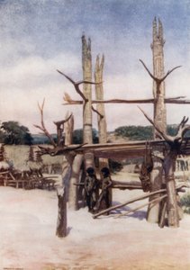 O Dubu em Rigo, Nova Guiné Britânica (cor litho) de Norman Hardy