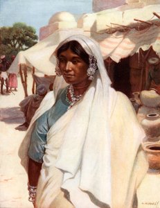 Mulher, de, oriental, índia