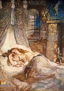Câmara da cama de Imogen, Cymbeline, Ato II Cena 2, ilustração de 