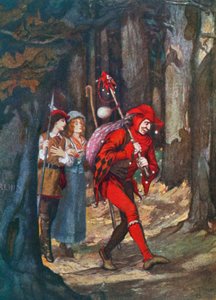 Rosalind e Celia na Floresta de Arden. As you Like it - Ato II, Cena 4 (litografia a cores)