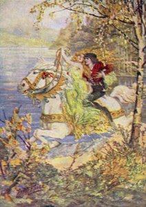 True Thomas and the Fair Queen (cor litho)