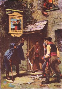 Um homem debruçou-se ao luar, de Treasure Island publicado por MacDonald 1947 (lito a cores)