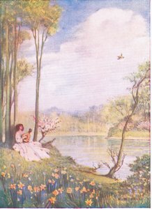 Spring Song: "Pensar nisso é ser feliz com a Inocência da pura alegria (lito a cores)