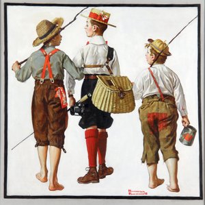 Viagem de pesca, eles voltarão na próxima semana de Norman Rockwell