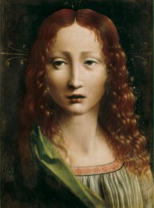 O Salvador, Pintura da Escola Lombard. Fim do século XV. Óleo sobre madeira. 25 cm x 18,5 cm. Madrid. Fundação Lazaro Galdiano.
