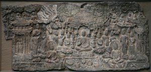 Western Paradise, Handan, província de Hebei, 550-577 (calcário com traços de pigmento)
