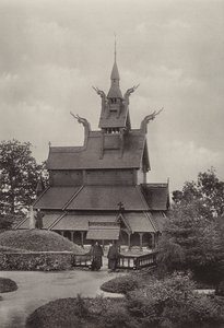 Fantoft, Stave-Church, Bergen (foto p/b)