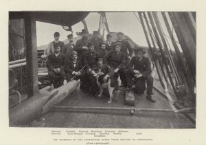 Os membros da expedição, após seu retorno à Christiania (foto a p/b) de Norwegian Photographer