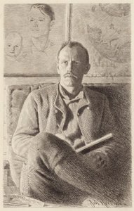 Retrato de Fridtjof Nansen (gravura) de Norwegian School