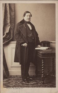 Retrato do compositor Gioachino Antonio Rossini 1792-1868, antes de 1868. de Numa Blanc