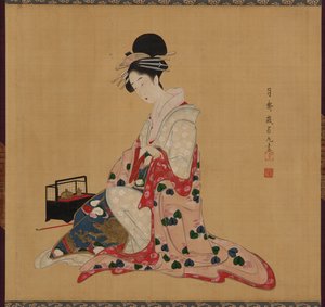 Oiran, período Edo, início de meados do século XIX. de Numata Gessai