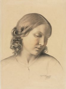 Retrato de uma jovem de Octave Tassaert