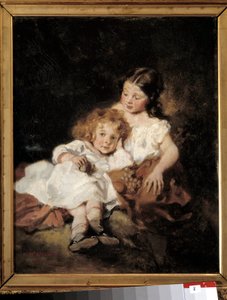 A irmã mais velha Pintura de Octave Tassaert (1800-1874) Bayonne do século XIX, Musee Bonnat.