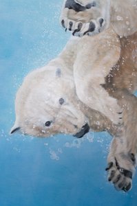 Ballet do urso polar, pormenor, 2012 (acrílico sobre ovo esculpido em fibra de vidro) de Odile Kidd