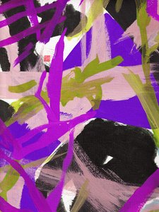 Zen Purple Floral, 2023 (acrílico sobre tela)