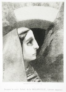 A Edgar Poe (Perante o negro sol da melancolia, Lenore aparece) de Odilon Redon
