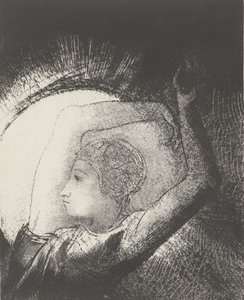 Uma mulher vestida pelo sol, 1899 (impressão) de Odilon Redon