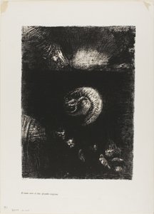 E Surgem Todas as Formas de Criaturas Terríveis, placa 8 de 10 de Odilon Redon