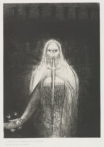 E Ele Tinha em Sua Mão Direita Sete Estrelas; e de sua boca saiu uma espada afiada de dois gumes de Odilon Redon