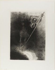 E o nome dele que estava sobre ele era a morte, placa 3 de 12 de Odilon Redon
