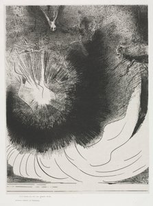 E caiu uma grande estrela do céu, queimando como se fosse uma lâmpada de Odilon Redon