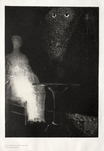 Abaixo, eu vi os contornos vaporosos de uma forma humana de Odilon Redon
