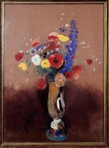 Um ramo de flores dos campos. Pintura de Odilon Redon (1840-1916) de Odilon Redon