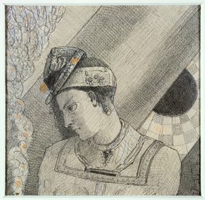 Busto de mulher com a cabeça inclinada para a esquerda de Odilon Redon