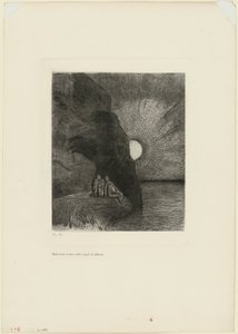 O demónio agita-se incessantemente ao meu lado, prato 7 das Flores do Mal de Charles Baudelaire de Odilon Redon