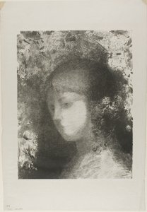 Cabeça de criança com flores de Odilon Redon