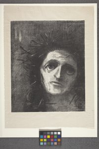 Cristo (litografia em papel volante chinês) de Odilon Redon
