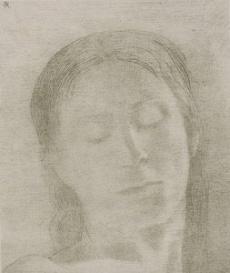 Olhos Fechados, 1890 de Odilon Redon