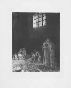 À sombra de pessoas a chorar e a rezar... de Odilon Redon