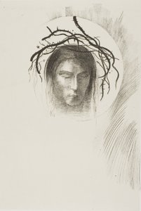 O dia finalmente aparece... e no próprio disco do sol brilha o rosto de Jesus Cristo, placa 24 de 24 de Odilon Redon