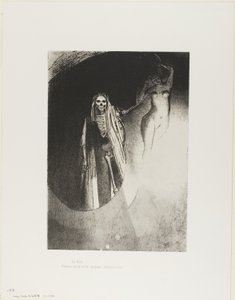 Morte: "Sou eu que te faço sério; vamos nos abraçar", placa 20 de 24 de Odilon Redon
