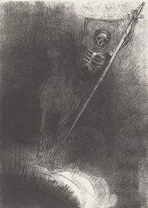 Morte em um cavalo, 1899 (impressão) de Odilon Redon