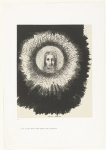 E no disco do sol brilhou o rosto de Cristo ...et dans le disque même du soleil, rayonne la face de Jésus-Christ (título no objeto) Tentation de Saint-Antoine (1) (título da série) Tentação de Santo Antônio (título da série) de Odilon Redon