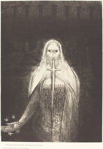 E tinha na mão direita sete estrelas; e da sua boca saía uma afiada espada de dois gumes de Odilon Redon