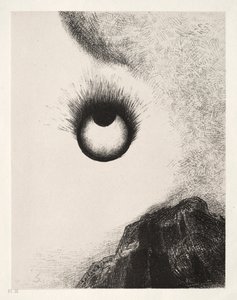 Em todos os lugares os globos oculares estão em chamas de Odilon Redon