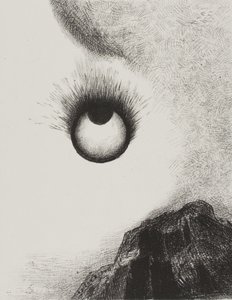 Todos os olhos estão em chamas, placa 9 de A Tentação de Santo Antônio (1ª série) de Odilon Redon