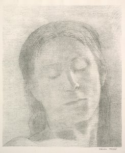 Olhos Fechados, 1890. de Odilon Redon