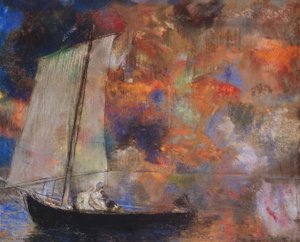 Nuvens de Flores, c.1903 (pastel sobre papel) de Odilon Redon
