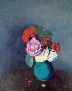 Flores Bouquet de cravos. Pintura por Odilon Redon (1840-1916) 1900 Sol. 0,46x0,38 m Lyon, Musee des Beaux Arts - Flores - Bouquet de cravos. Pintura de Odilon Redon (1840-1916) de Odilon Redon