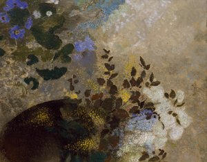 Flores em um vaso preto, c.1909-10 de Odilon Redon