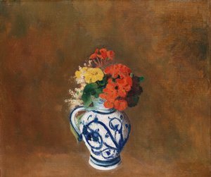Flores em um vaso azul, c.1900 de Odilon Redon