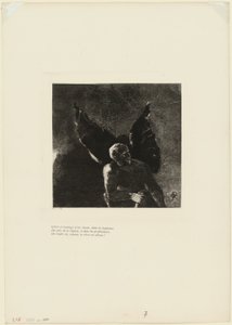 Glória e louvor a você, Satanás, nas alturas do céu, onde você reinou, e nas profundezas do inferno, onde, vencido, você sonha em silêncio!, placa 8 de 9 de Odilon Redon