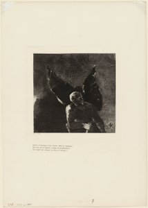 Glória e louvor a ti, Satanás, nas alturas do céu, onde reinaste, e nas profundezas do inferno, onde, vencido, sonhas em silêncio!, placa 8 de 9 de Odilon Redon