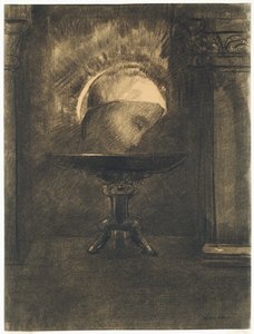 Cabeça com barrete frígio, sobre uma salva de Odilon Redon