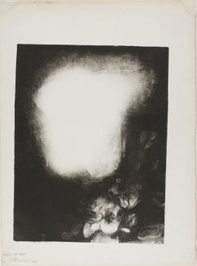 Cabeça de mulher com ramalhete de flores de Odilon Redon