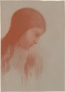 Cabeça de uma jovem de perfil de Odilon Redon